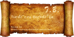 Turóczy Borbála névjegykártya