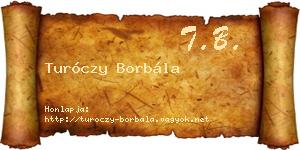 Turóczy Borbála névjegykártya